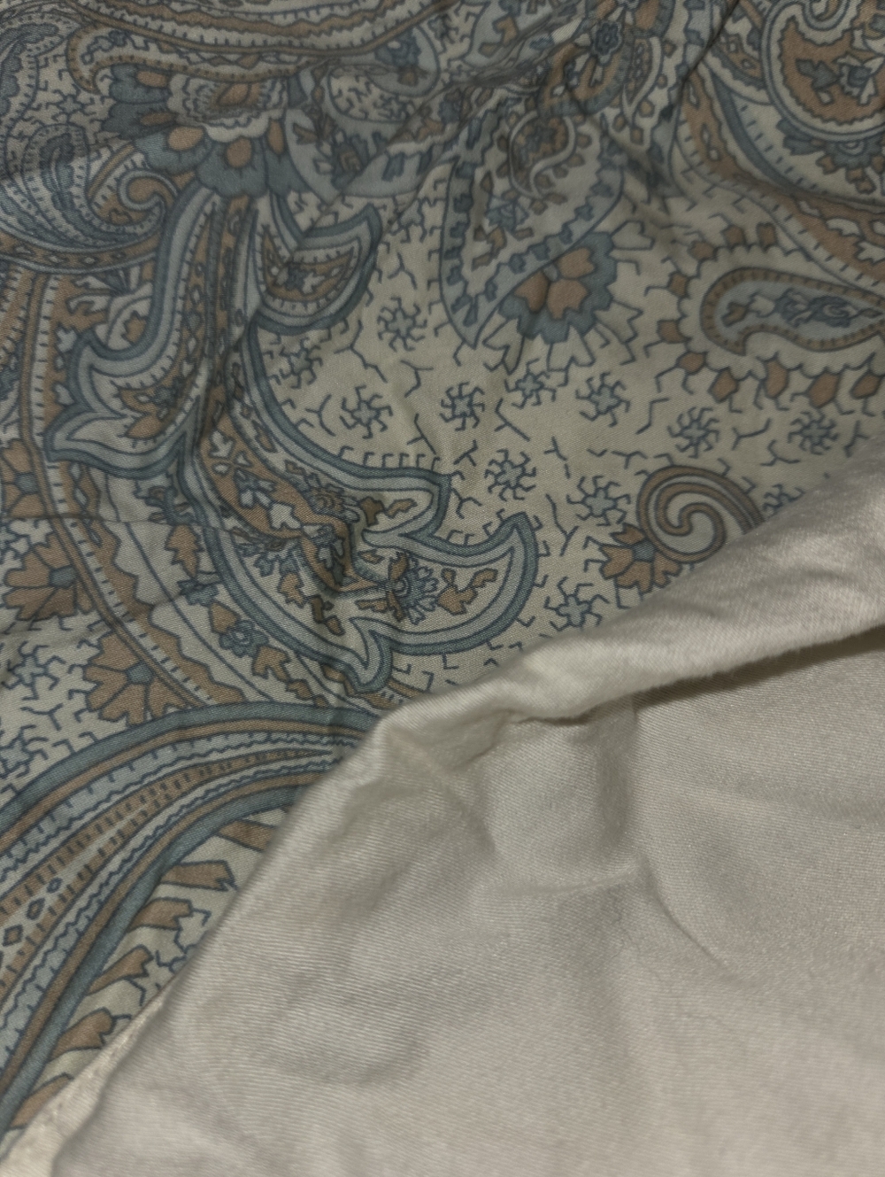 Paisley Reversible King Size Duvet Cover in Cream and Blue by Harbor House
